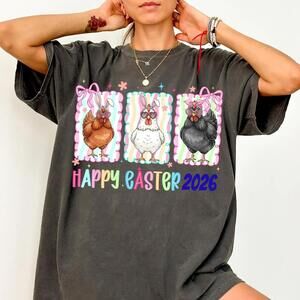 Happy Easter 2026 Shirt, Cute Easter Chicks Tshirt, Easter Summer Tee